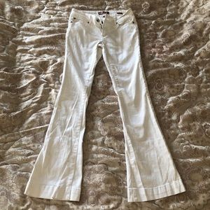 vintage white flare low rise jeans